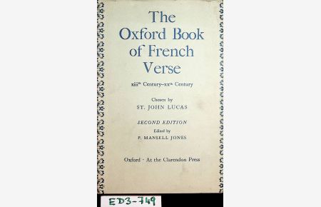 THE OXFORD BOOK OF FRENCH VERSE XIIIth Century - XX Century