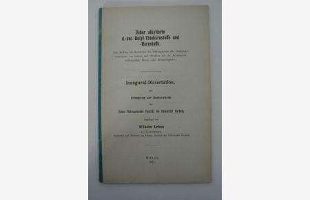 Ueber alkylierte d. -sec. -Butyl-Thioharnstoffe und -Harnstoffe.   - Inaugural-Dissertation (Universität Marburg).