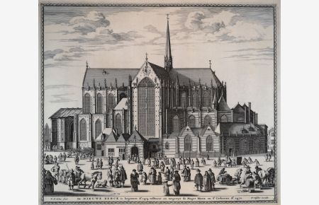 Kupferstich von 1655. De NEEUWE KERCK. Amsterdam.