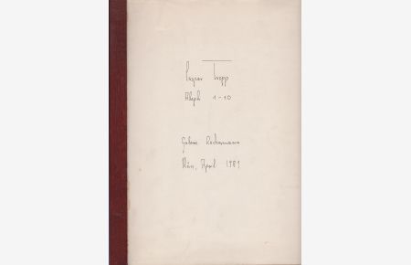 Caspar Tropp. Aleph 1 - 10. (2 Teile). Katalog der Ausstellung und Handmuster zum Katalog mit Holzleiste. (Kinetische Kunst).
