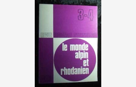 Le monde alpine et rhodanien No. 3-4, 6. annee, 1978. Revue regionale d'ethnologie.