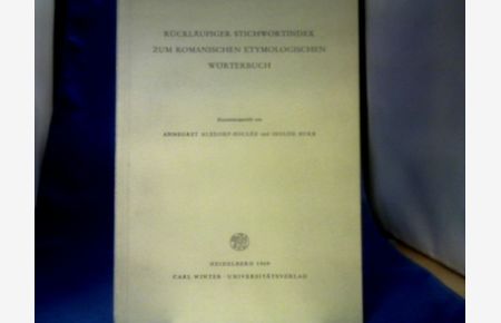 Rückläufiger Stichwortindex zum romanischen etymologischen Wörterbuch.