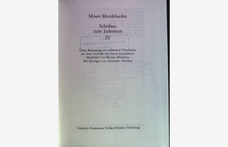 Schriften zum Judentum IV  - Gesammelte Schriften; Teil: Bd. 10,1.