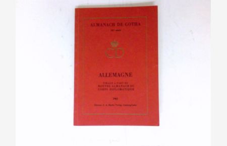 Allemagne:  - Annuaire Diplomatique et Statistique. Titage a part du Nouvel Almanach du Corps Diplomatique.