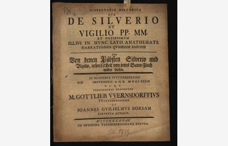 De Silverio et Vigilio pp. mm