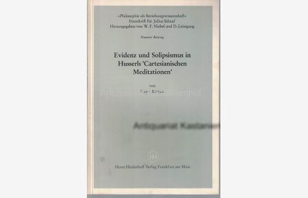 Evidenz und Solipsismus in Husserls Cartesianischen Meditationen