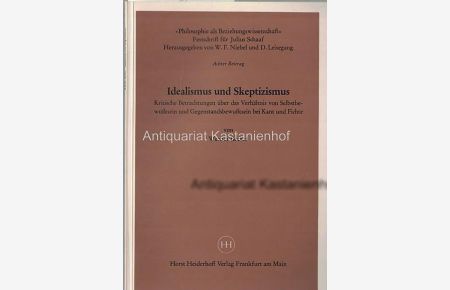 Idealismus und Skeptizismus. ;, Festschrift für Julius Schaaf, HIER: Achter Beitrag,