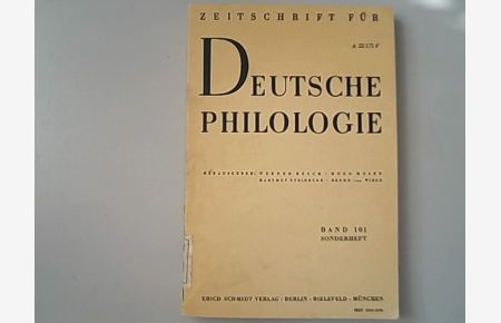 Probleme neugermanistischer Edition, Zeitschrift für Deutsche Philologie, Bd. 101 - Sonderheft.