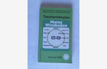 Taschenfahrplan Mainz - Wiesbaden Sommer 1976 gültig vom 30. Mai bis 25. September 1976