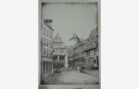 Fritz Goy: Leineufer bei Schloßbrücke. (Hannover, signierter Kunstdruck)