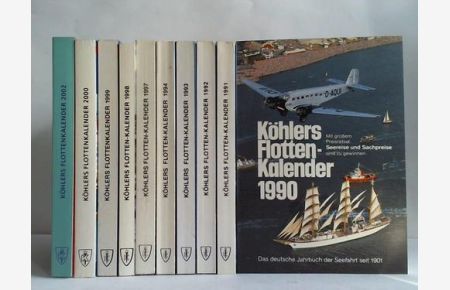 Das deutsche Jahrbuch der Seefahrt. 1990 bis 1994, 1997 bis 2001 u. 2002, zusammen 10 Bände