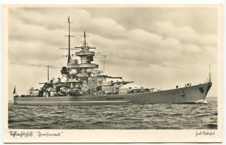 Postkarte: Schlachtschiff Gneisenau,   - Reihe Kriegsmarine Nr. 1236.