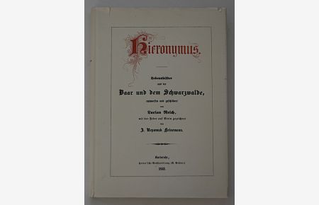 Hieronymus, Lebensbilder aus der Baar und dem Schwarzwalde.