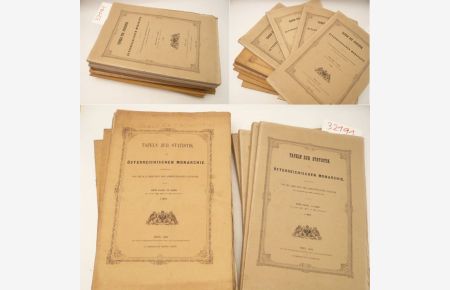 Tafeln zur Statistik der österreichischen Monarchie für die Jahre 1859 - 1863 * K o n v o l u t aus 11 Heften