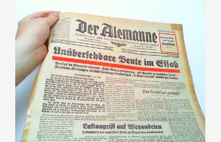 Kampfblatt der Nationalsozialisten Oberbadens. Jahrgang 1940 Folge 172 Montag den 24. Juni. Schlagzeile: Unübersehbare Beute im Elsaß.