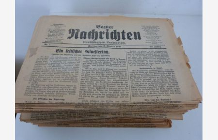 BOZNER Nachrichten. Unabhängiges Landesblatt. 33. Jg. (1925), Nr. 1 - 144 (ohne Nr. 70).