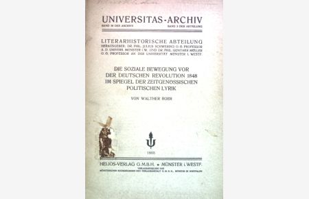Die soziale Bewegung vor der deutschen Revolution 1848 im Spiegel der zeitgenossischen politischen Lyrik.