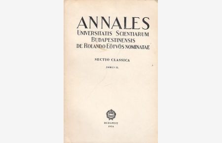 Annales Universitatis Scientiarum Budapestinensis de Rolando Eötvös Nominatae. Sectio Classica Tomus II.