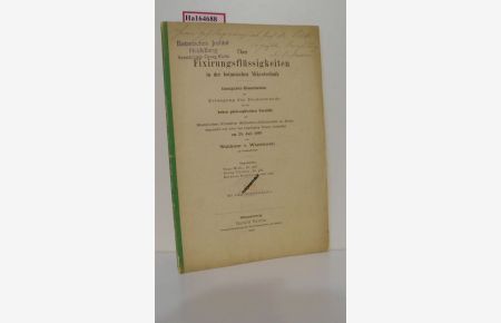 Über Fixierungsflüssigkeiten in der botanischen Mikrotechnik. Dissertation/ Bonn.