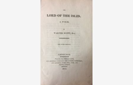 The Lord of the Isles;  - A Poem. The fifth edition.