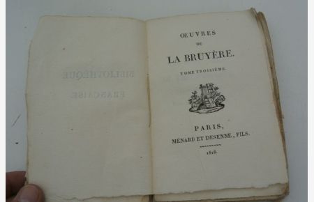 Oeuvres de La Bryere. Tome troisieme.   - (= Bibliotheque Francais)