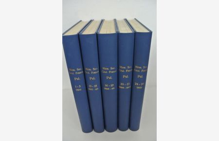 Mémoires de la Société Géologique de France (Paléontologie). Mémoires 1 - 26 (5 Bde / 5 vol. set)