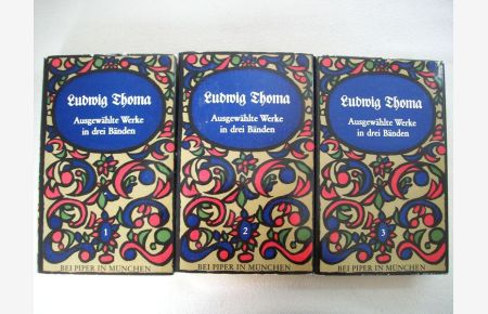 Ludwig Thoma. Ausgewählte Werke in drei Bänden.  Ludwig Thoma 1960 drei Bände