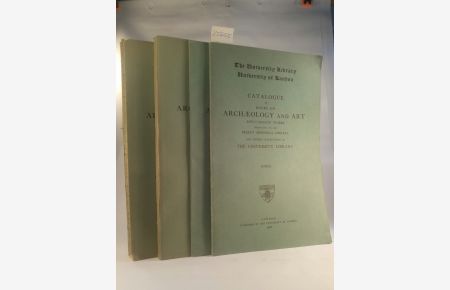 Catalogue of Books on Archaeology and Art and Cognate Works Belonging to the Preedy Memorial Library and Other Collections in the University Library, 2 Bände - Section I. Section II und Index und Supplementband
