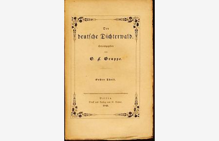 Der deutsche Dichterwald. Erster-Dritter Theil. (3 Bände).