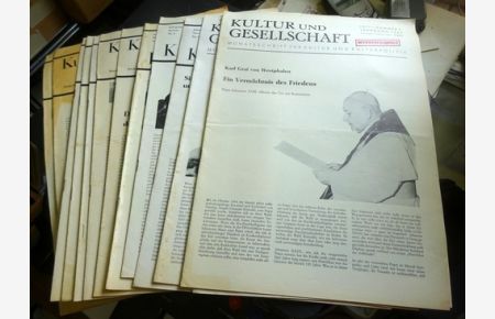 Kultur & Gesellschaft Jahrgang 1963 (Nr. 7, 8, 9, 11); Jahrgang 1964 (Nr. 1, 3, 4, 6, 7, 9, 10, 11, 12) (Monatsschrift für Kultur und Kulturpolitik)