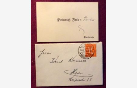 Glückwunschkarte / Visitenkarte des Brauerbesitzers aus Karlsruhe Heinrich Fels an Kurt Knaus v. 27. 12. 1921