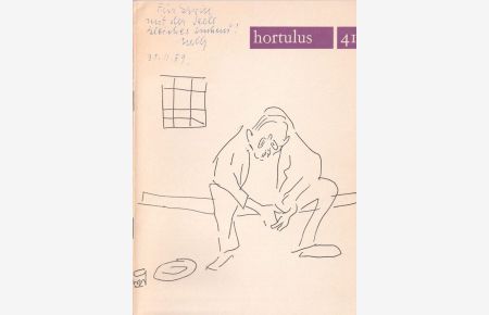Schriftstellerin (1891-1970; Nobelpreis 1966): Eigenhänd. Widmung mit U. auf dem Deckel des Heftes 41 der Zeitschrift hortolus.