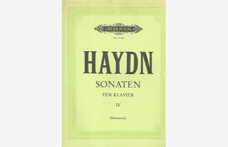 Sonaten fur Klavier zu zwei Händen IV (Martienssen). Nach dem Urtext neu herausgegeben von Carl Adolf Martienssen. (713d)