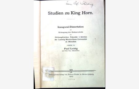 Studien zu King Horn.
