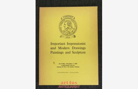 Catalogue of Important Impressionist and Modern Drawings Paintings and Sculpture [. . . ]  - which will be sold at Auction by Christie, Manson & Woods, Ltd at their Great Rooms [...] on Friday, December 3, 1965