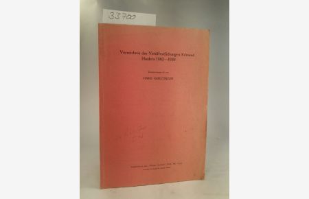 Verzeichnis der Veröffentlichungen Edmund Haulers 1882 - 1939  - Sonderdruck aus Wiener Studien Band  LVII