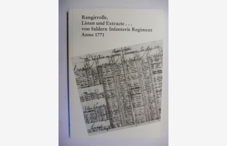 Rangirrolle, Listen und Extracte. . . von Saldern Infanterie Regiment Anno 1771 *.