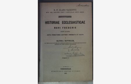 Institutiones Historiae Ecclesiasticae. Novi Foederis: TOMUS I.