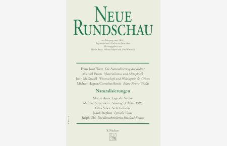 Neue Rundschau 1999/3: Naturalisierungen