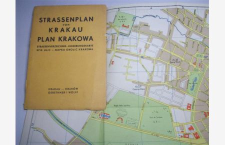 Strassenplan von Krakau / Plan Krakowa. Strassenverzeichnis - Umgebungskarte / Spis Ulic - Mapka Okolic Krakowa.