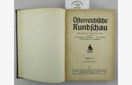 Österreichische Rundschau. Band XVI, Juli - September 1918