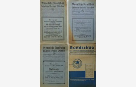 Monatliche Rundschau des Schwimm-Vereins München. Erste Zeitschrift für Förderung des Münchener Schwimm- u. Badewesens.   - 4 Hefte (7 Nummern) zwischen 1926-1931.