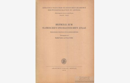 Beiträge zum slawischen onomastischen Atlas