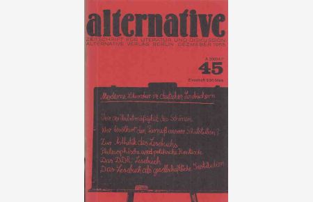 Nr. 45 / 1965. alternative. Zeitschrift für Literatur und Diskussion.