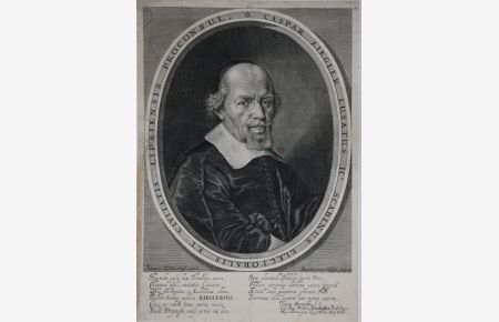 Porträt. Brustporträt in Schriftoval, Unterrand mit Beschriftung. Kupferstich von Bartholomäus Kilian nach J. Waltersdorff.