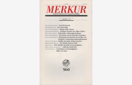 Merkur : Deutsche Zeitschrift für europäisches Denken; 51. Jahrgang, Mai 1997, Heft 11 (Gesamtnr. : 560).