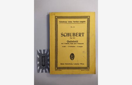 Quintett für Pianoforte. 2 Violinen, Viola und Violoncello. Op. 34.   - (editions Peters Nr. 3661).