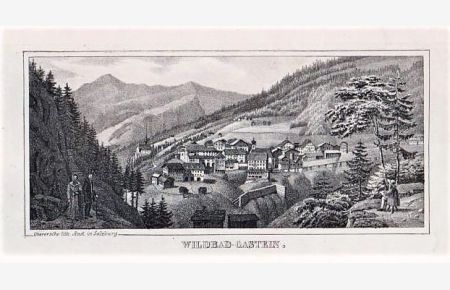 Wild Gastein. Orig. Lithographie bei Oberersche lith. Anst. In Salzburg, um 1835.