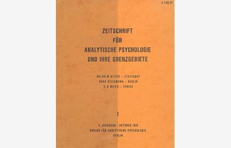 Zeitschrift für Analytische Psychologie und ihre Grenzgebiete. 4. Jahrgang. 1972.   - 4 Hefte.