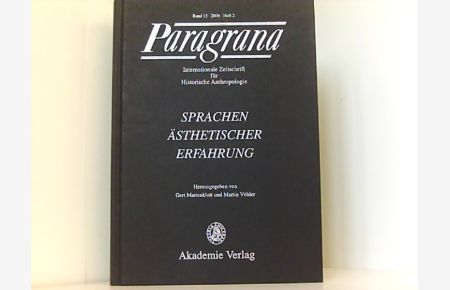 Sprachen ästhetischer Erfahrung: Paragrana Band 15/2006, Heft 2 (Paragrana / Internationale Zeitschrift für Historische Anthropologie)